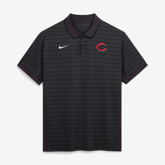 Men's Nike Black Cincinnati Reds Authentic Collection Striped Victory Dri-FIT Polo