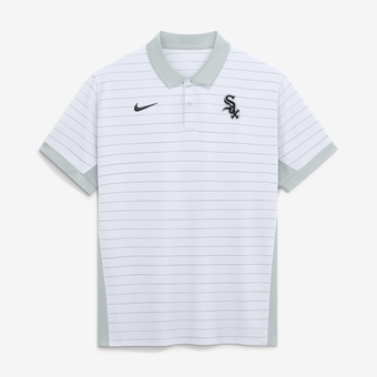 Men's Nike White Chicago White Sox Authentic Collection Striped Victory Dri-FIT Polo