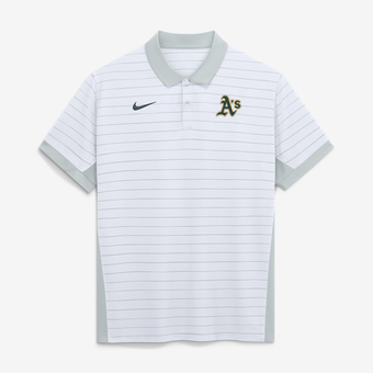 Men's Nike White Athletics Authentic Collection Striped Victory Dri-FIT Polo