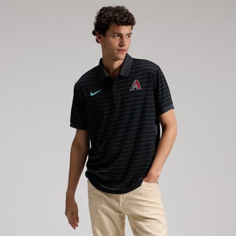 Men's Nike Black Arizona Diamondbacks Authentic Collection Striped Victory Dri-FIT Polo