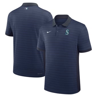 Men's Nike Navy Seattle Mariners Authentic Collection Striped Victory Dri-FIT Polo