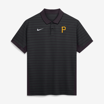 Men's Nike Black Pittsburgh Pirates Authentic Collection Striped Victory Dri-FIT Polo