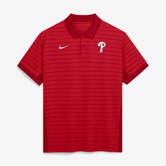 Men's Nike Red Philadelphia Phillies Authentic Collection Striped Victory Dri-FIT Polo