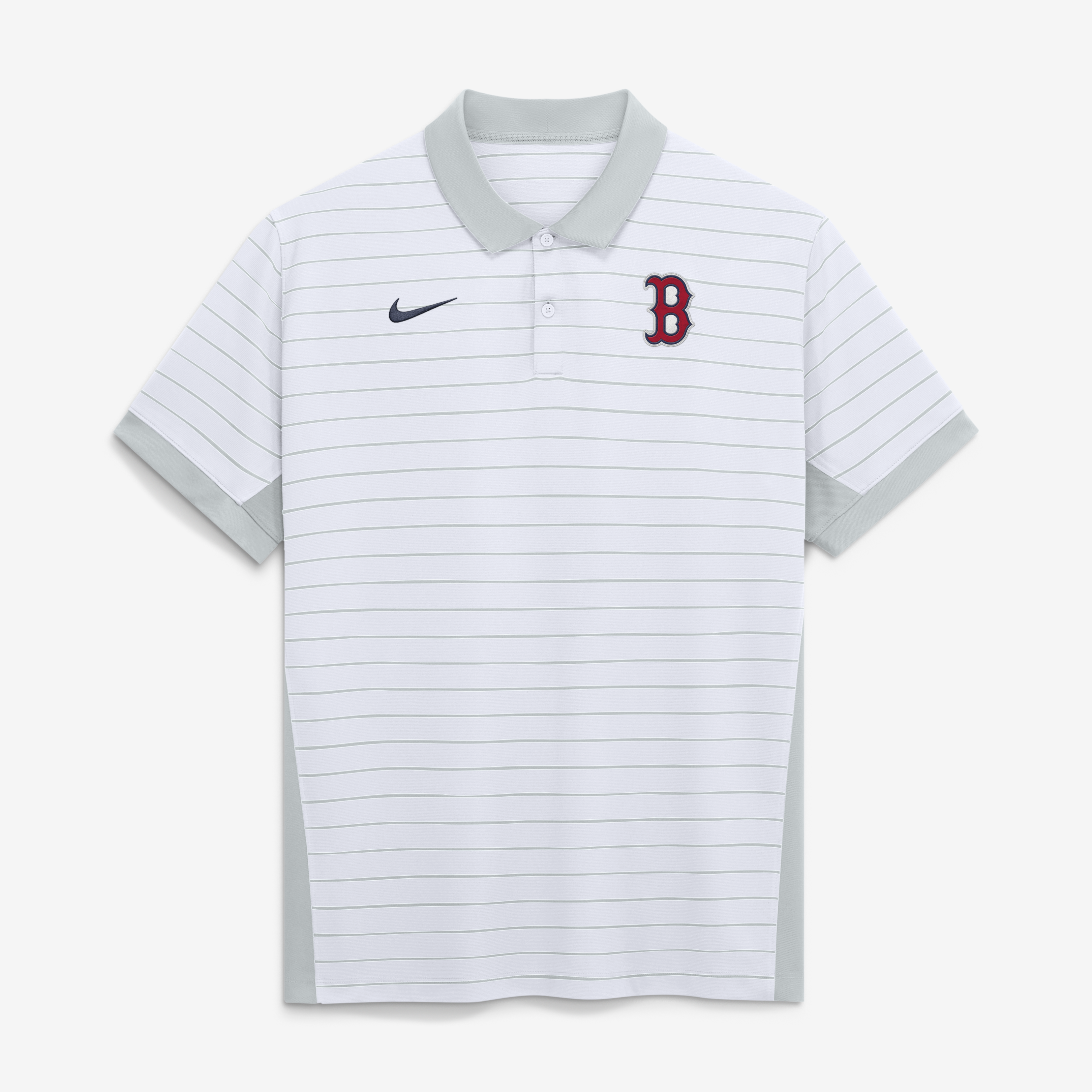 Men’s Nike White Boston Red Sox Authentic Collection Striped Victory Dri-FIT Polo