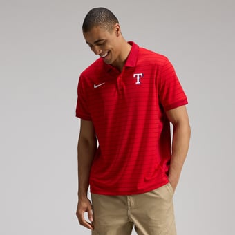 Men's Nike Red Texas Rangers Authentic Collection Striped Victory Dri-FIT Polo