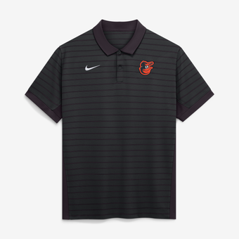 Men's Nike Black Baltimore Orioles Authentic Collection Striped Victory Dri-FIT Polo