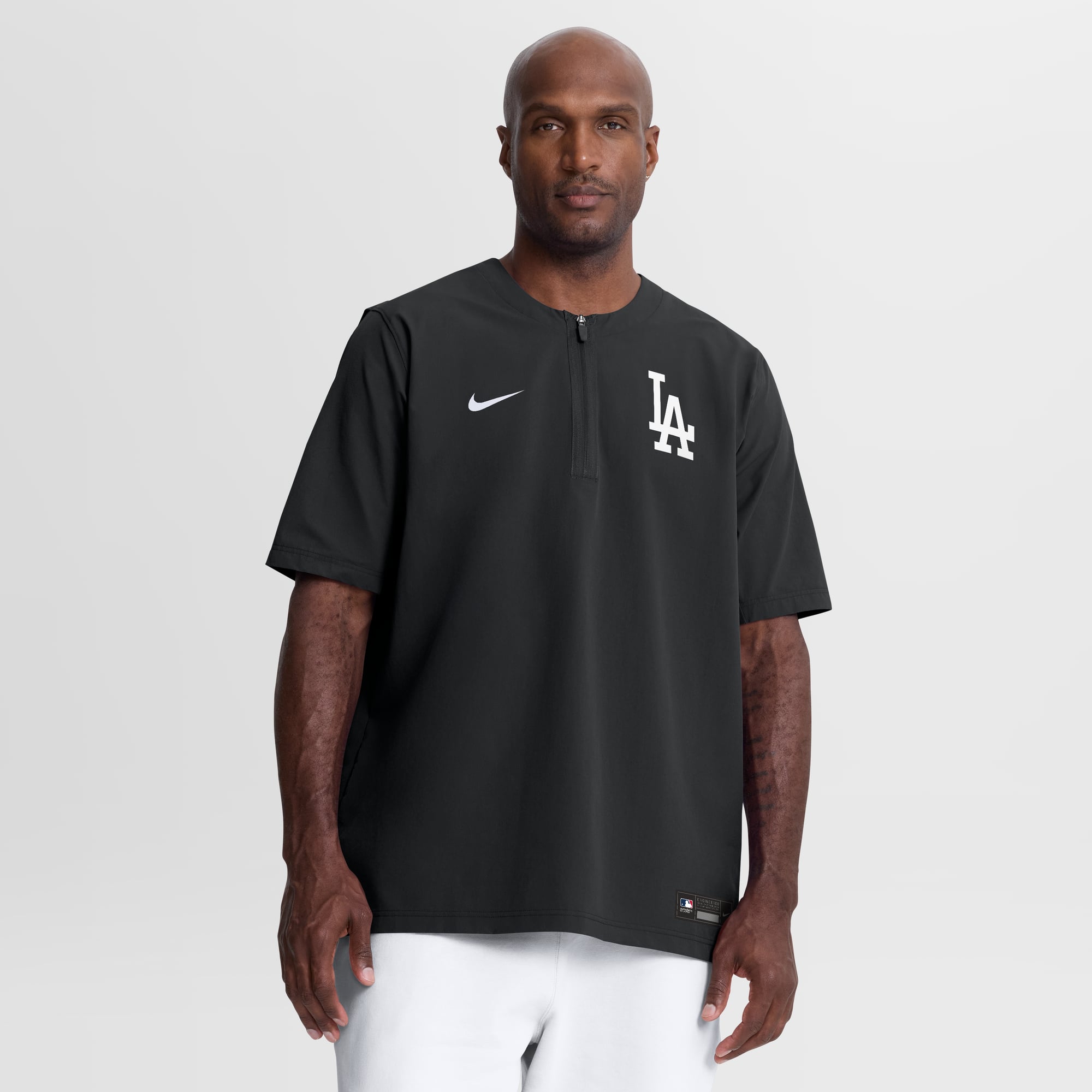 Men's Nike Black Los Angeles Dodgers Authentic Collection Dri-FIT Quarter-Zip Windshirt
