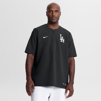 Men's Nike Black Los Angeles Dodgers Authentic Collection Dri-FIT Quarter-Zip Windshirt