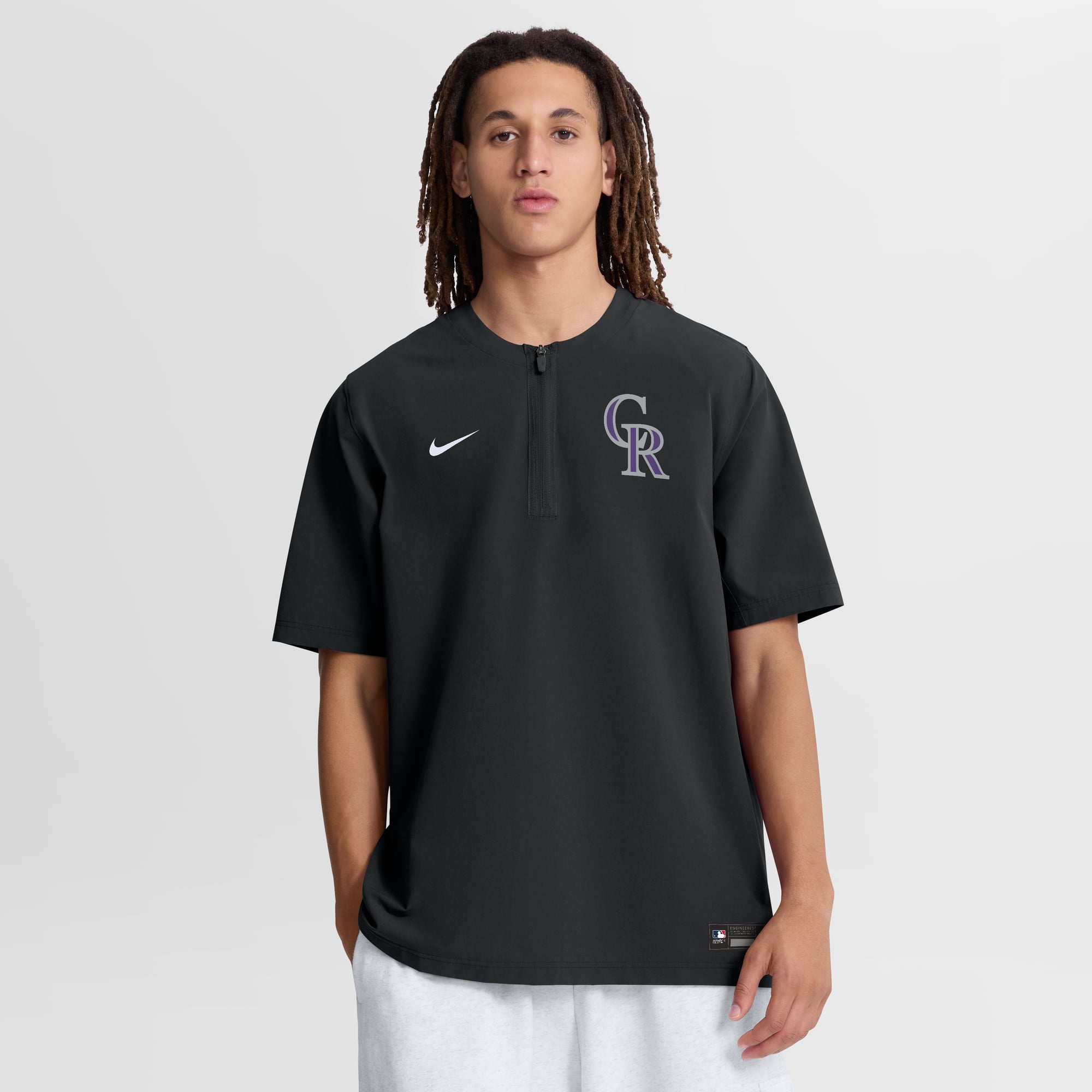 Men's Nike Black Colorado Rockies Authentic Collection Dri-FIT Quarter-Zip Windshirt