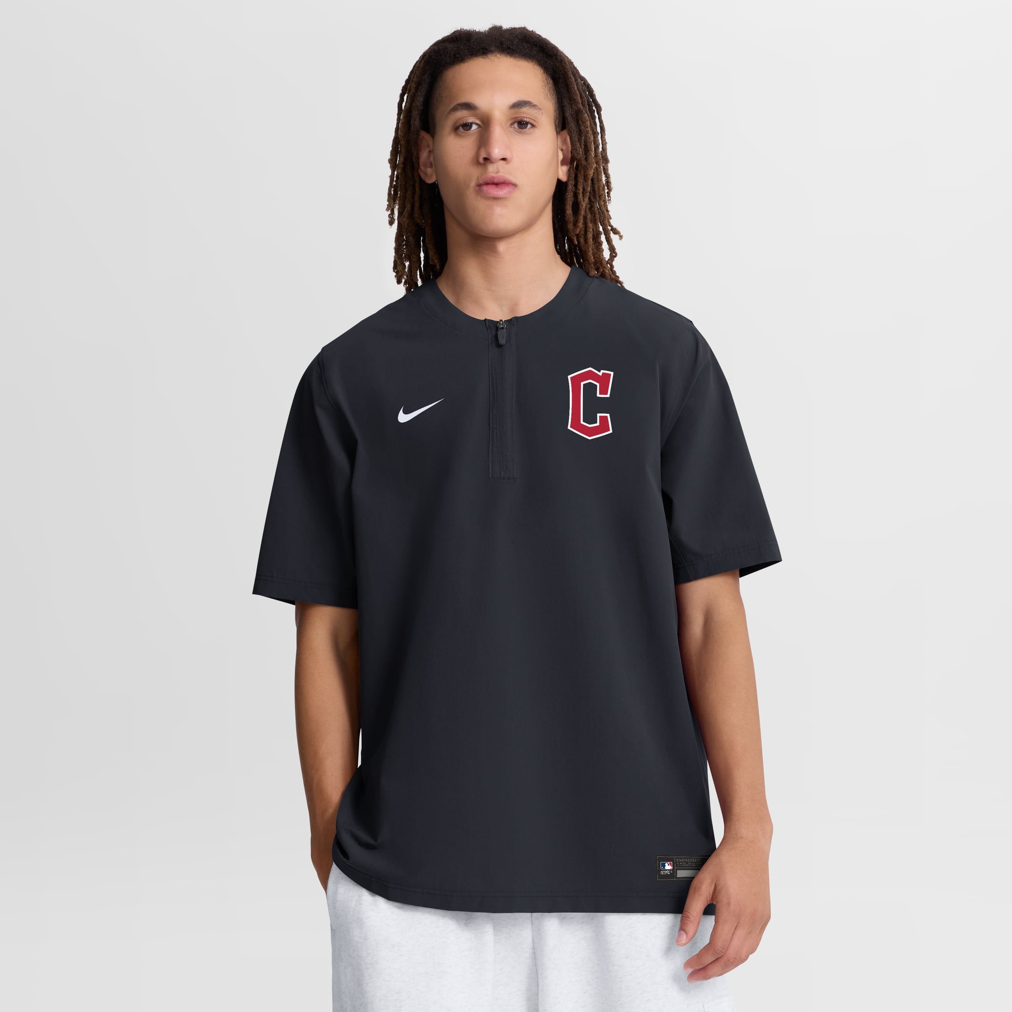 Men's Nike Navy Cleveland Guardians Authentic Collection Dri-FIT Quarter-Zip Windshirt