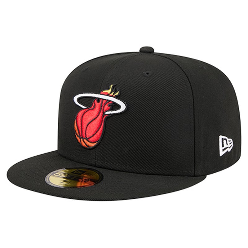 Men's New Era  Black Miami Heat Core Logo 59FIFTY Fitted Hat