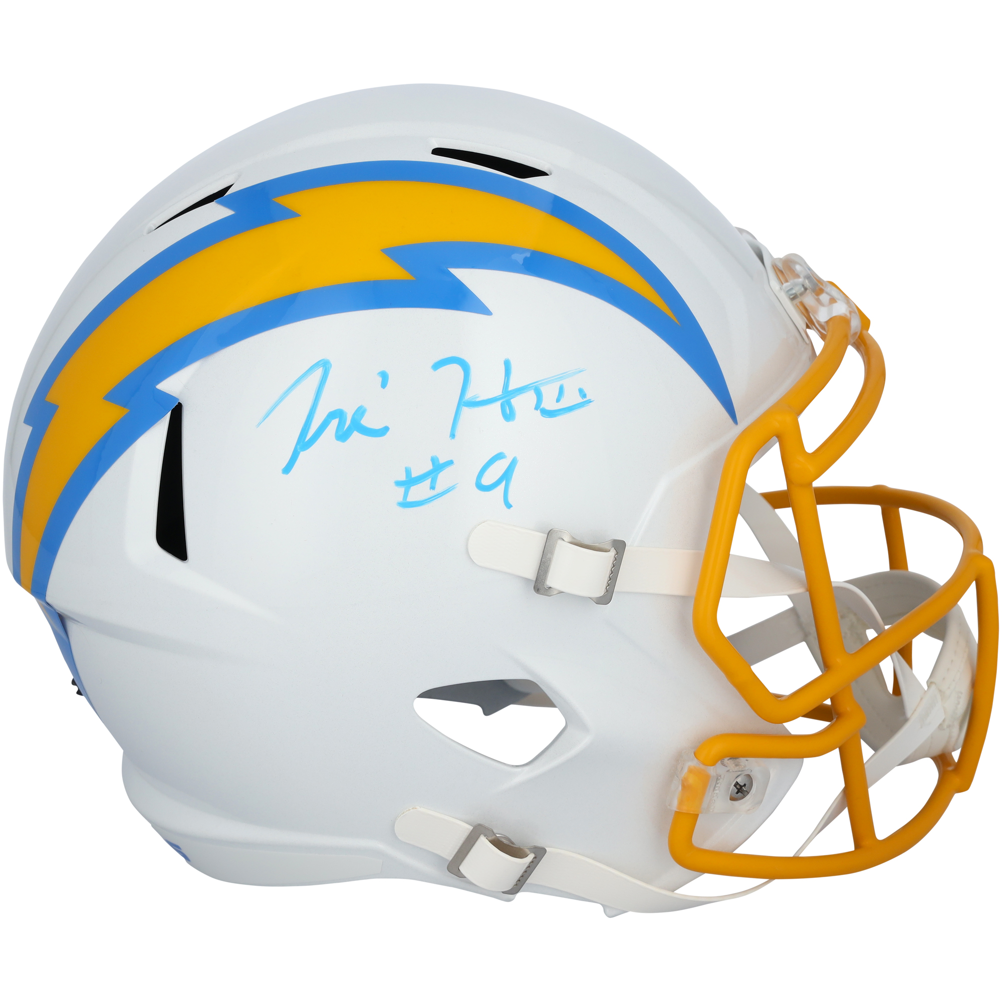 Tre Harris Los Angeles Chargers Autographed Riddell Speed Replica Helmet