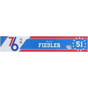Max Fiedler Philadelphia 76ers Player-Issued Royal Nameplate from the 2024-25 NBA Season
