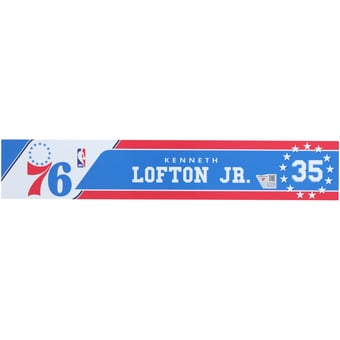Kenneth Lofton Jr. Philadelphia 76ers Player-Issued Royal Nameplate from the 2024-25 NBA Season