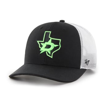 Men's '47 Black/White Dallas Stars Logo Trucker Adjustable Hat