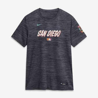 Women's Nike Obsidian San Diego Padres 2026 City Connect Authentic Collection Velocity Dri-FIT T-Shirt
