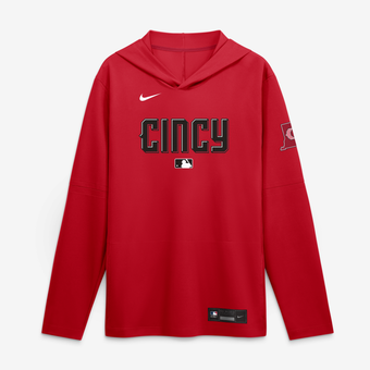 Men's Nike Red Cincinnati Reds 2026 City Connect Dri-FIT Long Sleeve Hooded T-Shirt