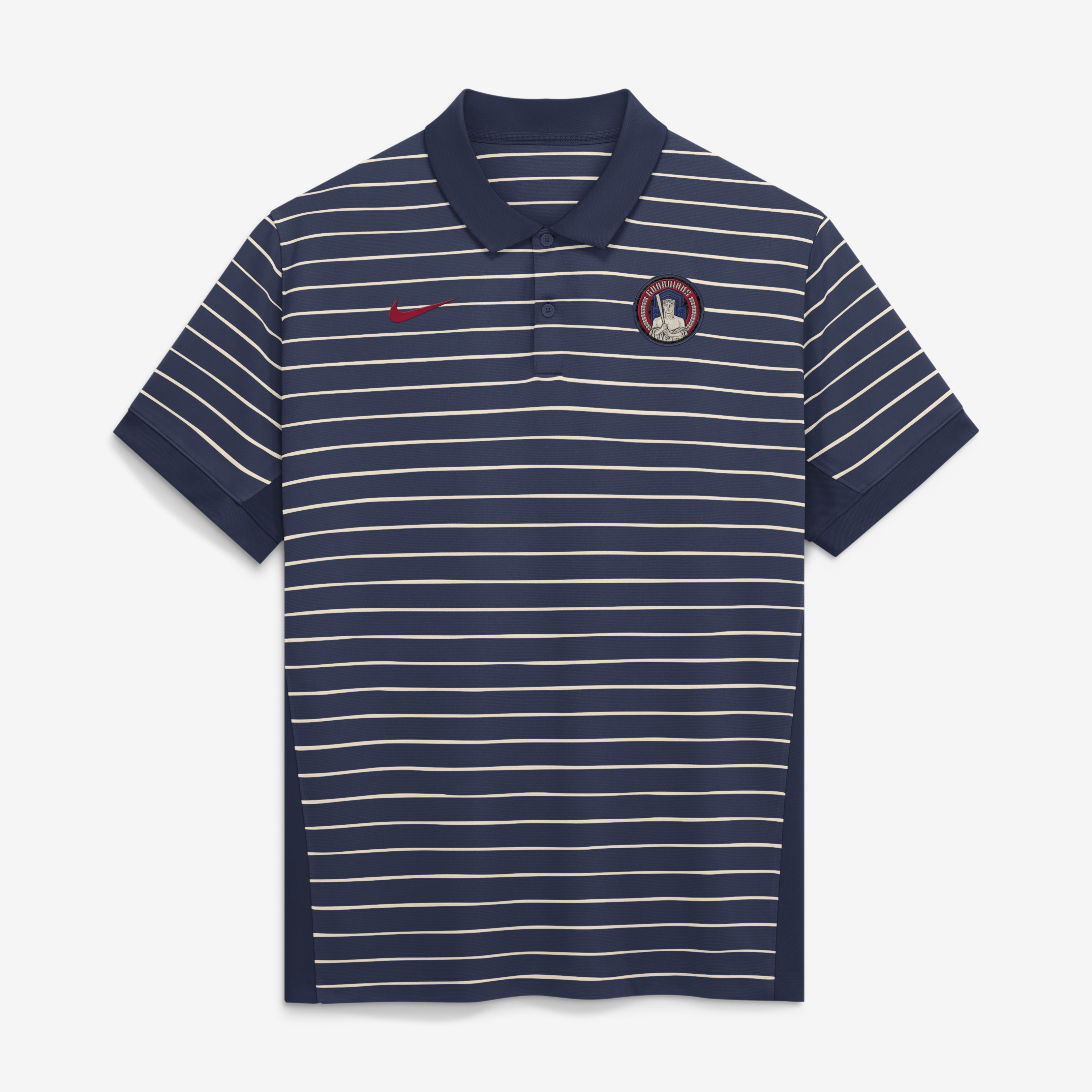 Men's Nike Navy/Cream Cleveland Guardians Authentic Collection City Connect Striped Victory Dri-FIT Polo