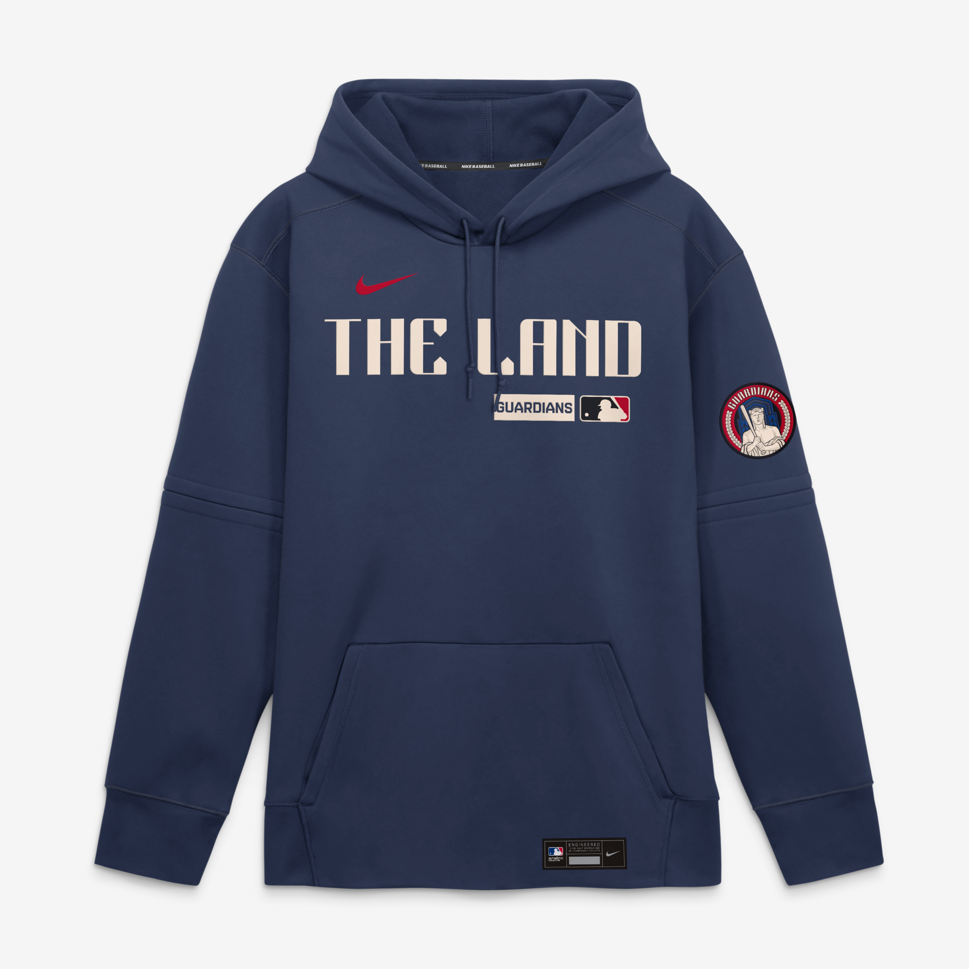 Men's Nike Navy Cleveland Guardians Authentic Collection City Connect Therma-FIT Hoodie