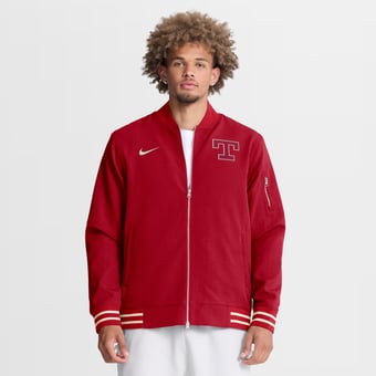 Men's Nike Red Texas Rangers 2026 City Connect Authentic Collection Relaxed Full-Zip Bomber Jacket