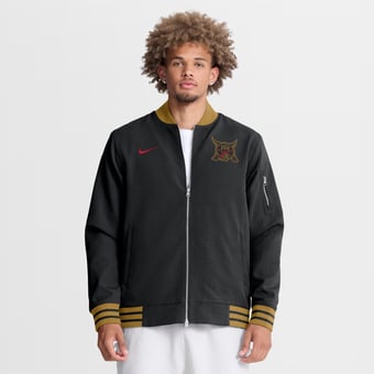 Men's Nike Black Pittsburgh Pirates 2026 City Connect Authentic Collection Relaxed Full-Zip Bomber Jacket