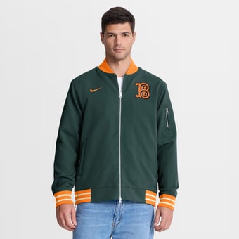 Men's Nike Green Baltimore Orioles 2026 City Connect Authentic Collection Relaxed Full-Zip Bomber Jacket