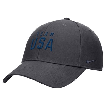 Youth Nike  Anthracite Team USA Club Dri-FIT Ripstop Adjustable Hat