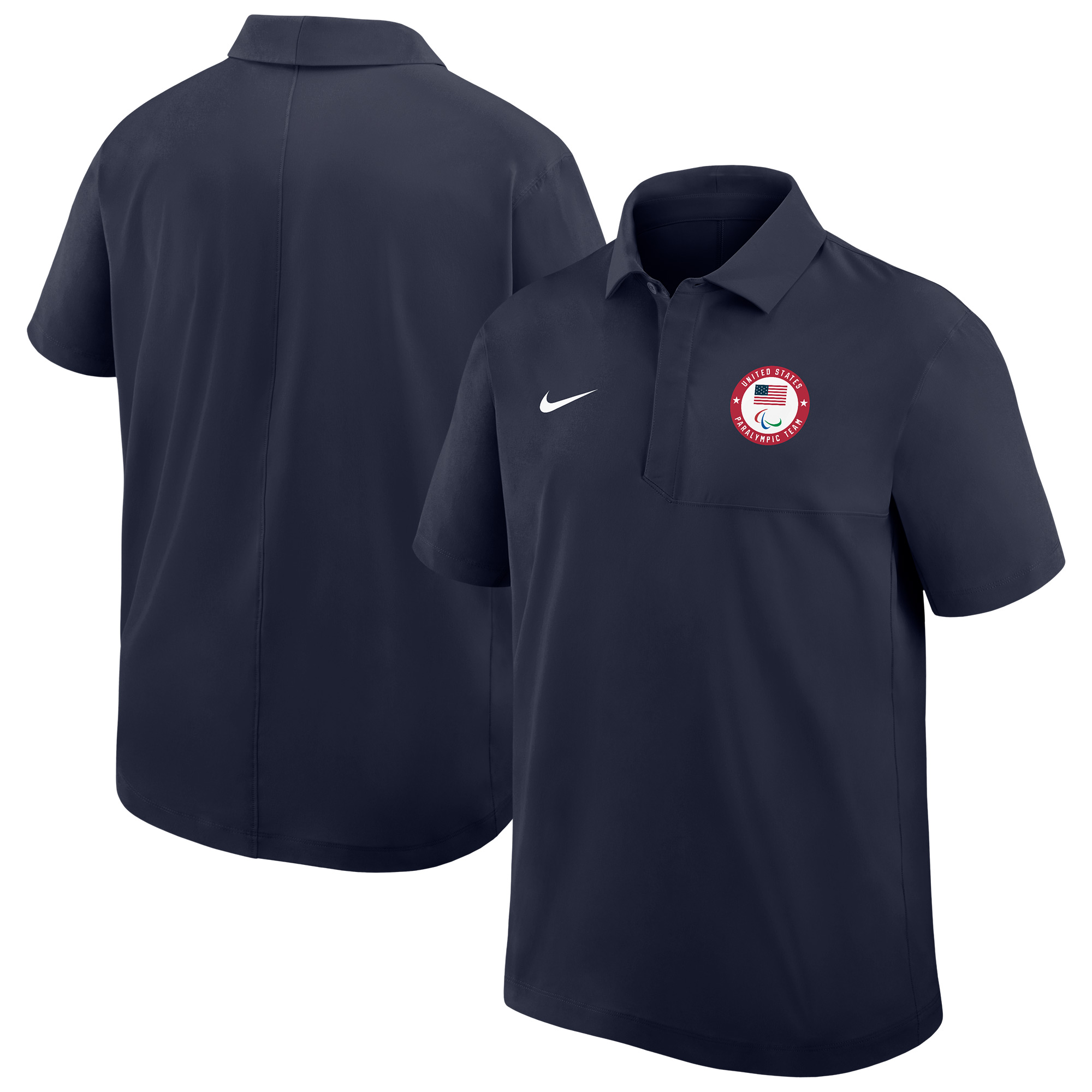 Men's Nike Navy U.S. Paralympics Woven Dri-FIT Polo