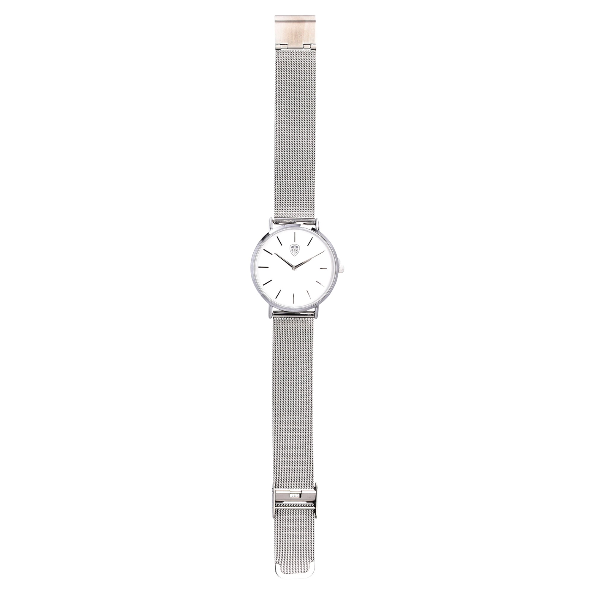 Leeds United LUFC Womens Silver Mesh Strap Watch