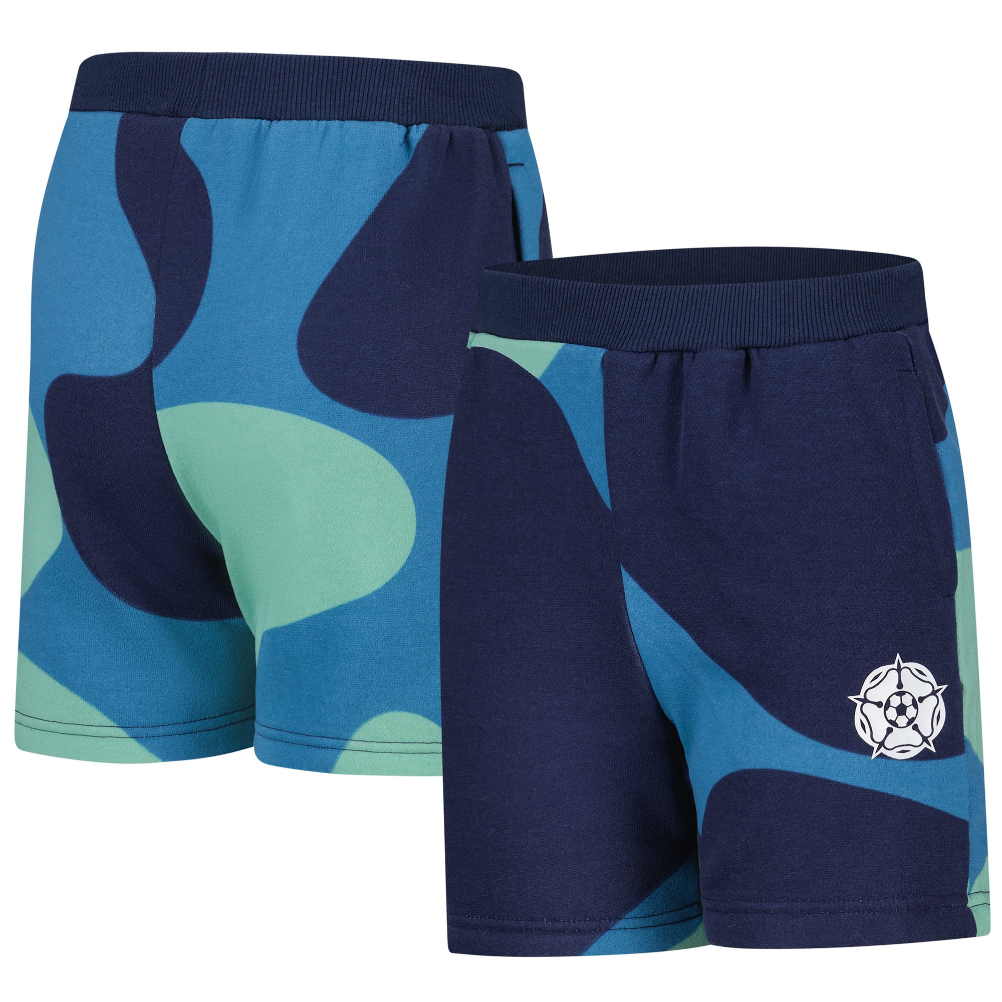 Leeds United Yorkshire Rose Camo Short - Blue - Boys