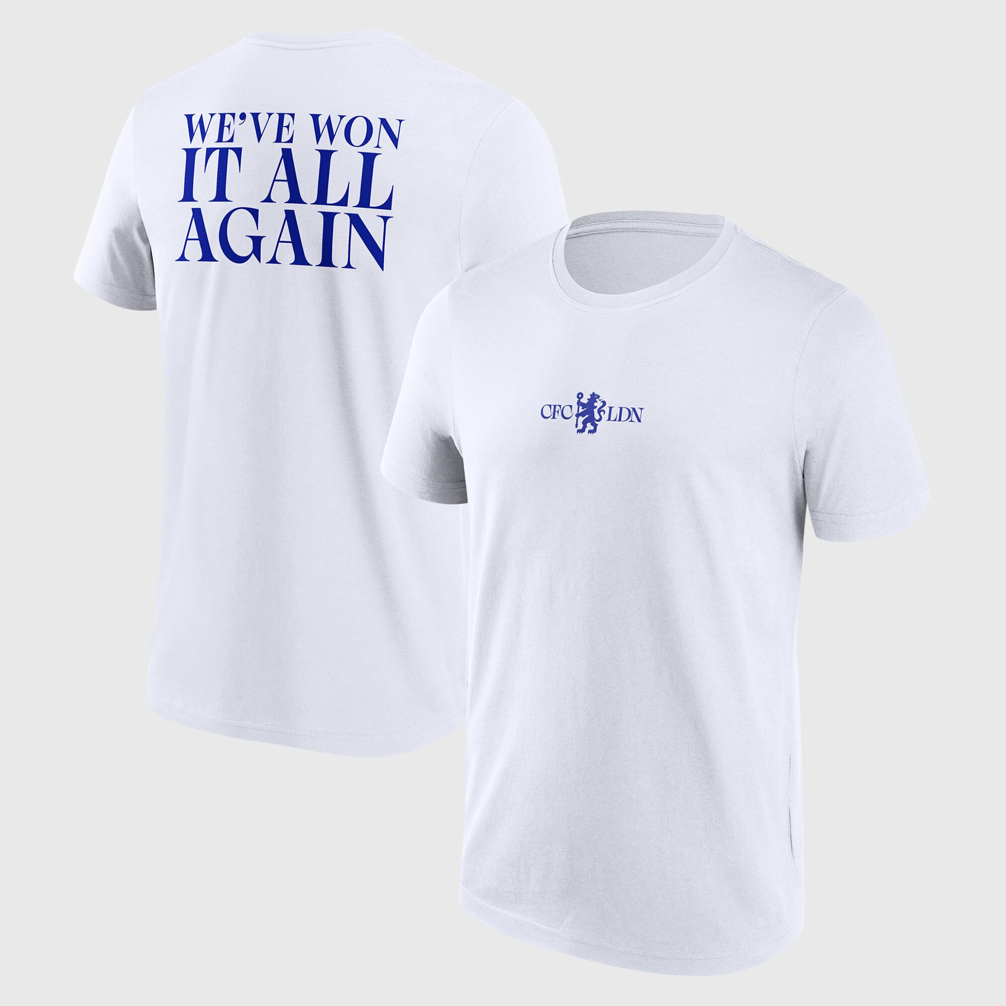 T-shirt graphique Chelsea « On a encore gagné » - Blanc