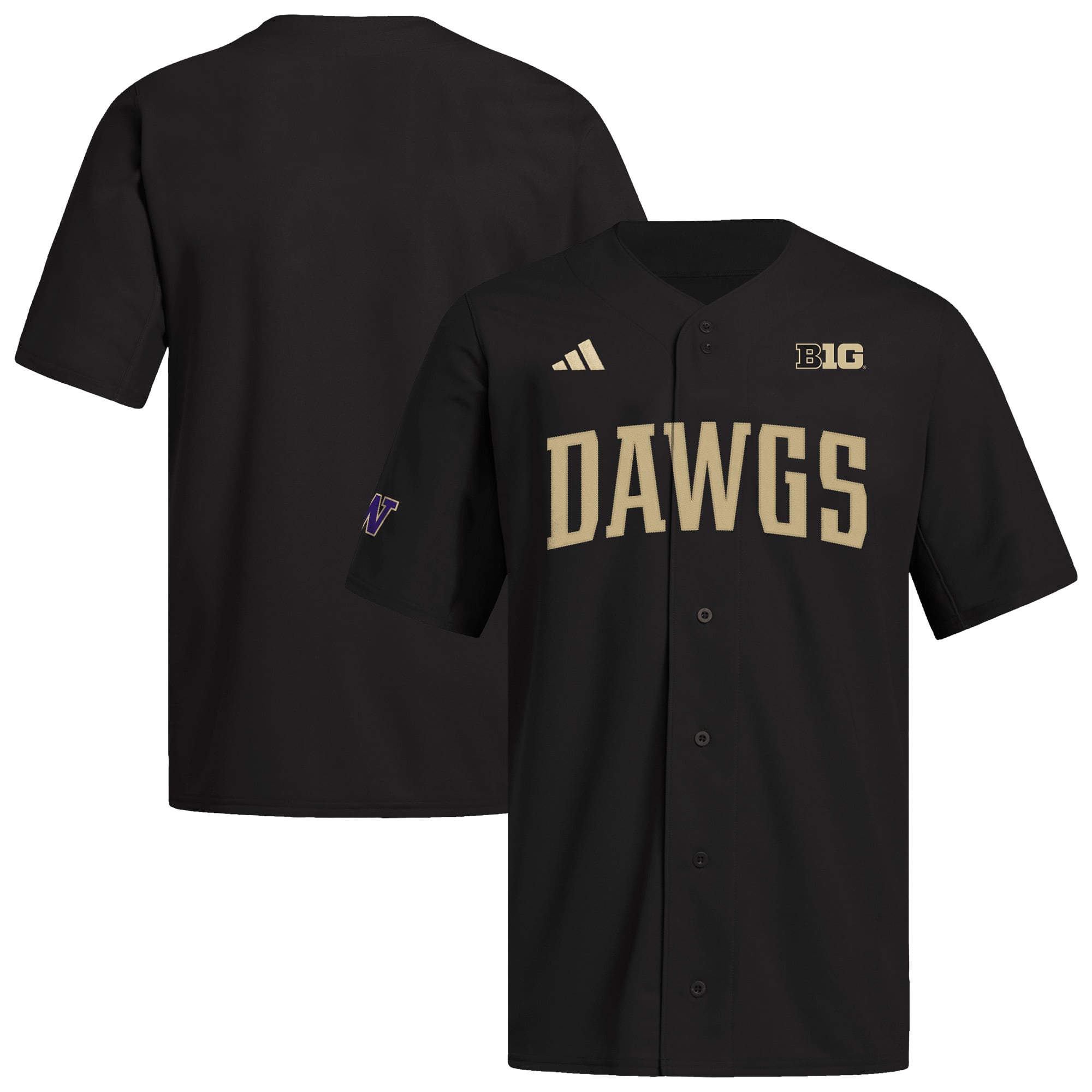 Men's adidas  Black Washington Huskies  Replica Baseball Jersey