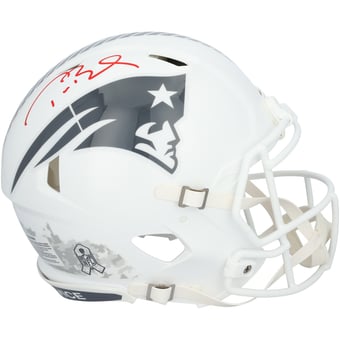 Tom Brady New England Patriots Autographed Riddell 2024 Salute To Service Speed Authentic Helmet - Signed in Red Ink