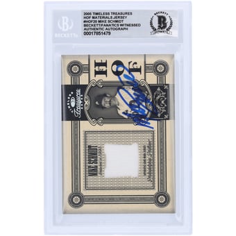 Mike Schmidt Philadelphia Phillies Autographed 2005 Donruss Timeless Treasures HOF Materials GU Jersey White Relic #HOF-20 #/50 Beckett Fanatics Witnessed Authenticated 10 Card