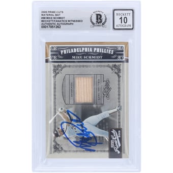 Mike Schmidt Philadelphia Phillies Autographed 2005 Donruss Playoff Prime Cuts GU Relic #98 #/50 Beckett Fanatics Witnessed Authenticated 10 Card