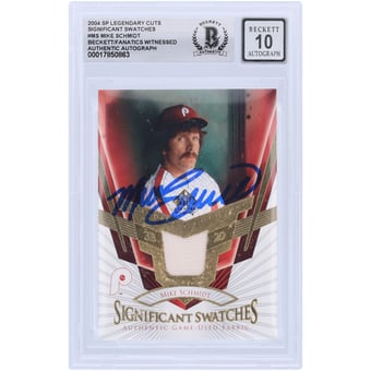 Mike Schmidt Philadelphia Phillies Autographed 2004 Upper Deck Legendary Cuts Significant Swatches GU Relic #SS-MS Beckett Fanatics Witnessed Authenticated 10 Card