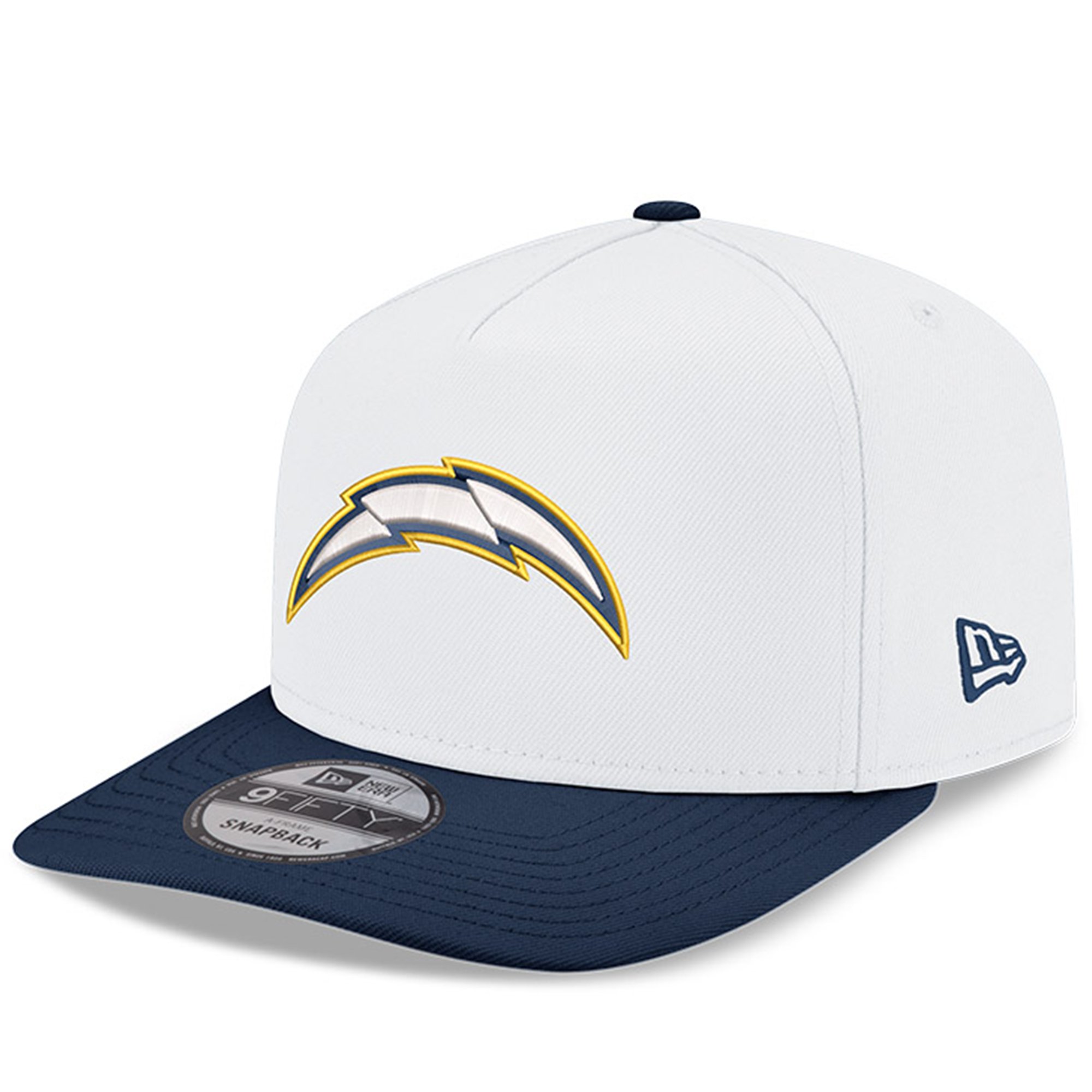 Men's New Era White/Navy Los Angeles Chargers Super Chargers A-Frame 9FIFTY Snapback Hat