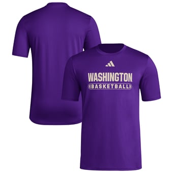 Men's adidas  Purple Washington Huskies Locker On-Court Basketball Pre-Game T-Shirt