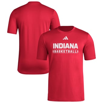 Men's adidas  Crimson Indiana Hoosiers Locker On-Court Basketball Pre-Game T-Shirt