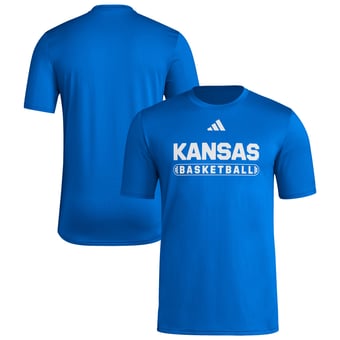 Men's adidas  Royal Kansas Jayhawks Locker On-Court Basketball Pre-Game T-Shirt