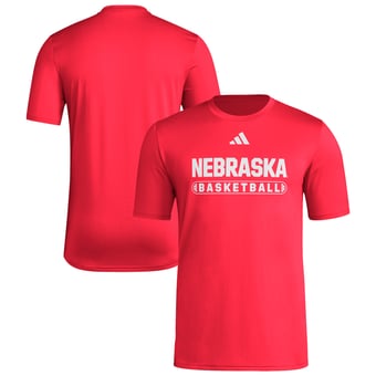 Men's adidas  Scarlet Nebraska Huskers Locker On-Court Basketball Pre-Game T-Shirt