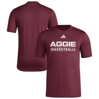 Men's adidas  Maroon Texas A&M Aggies Locker On-Court Basketball Pre-Game T-Shirt