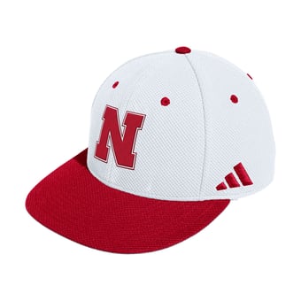 Men's adidas  White Nebraska Huskers On-Field Fitted Baseball Hat