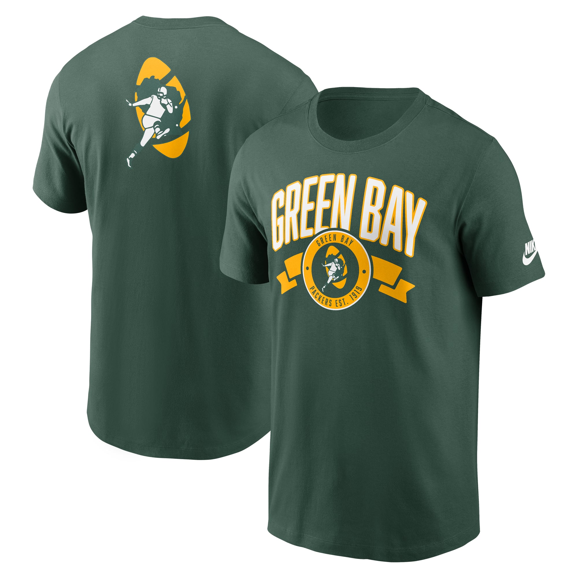 Green Bay Packers Nike Rewind Hit Essential Cotton Tee - Mens