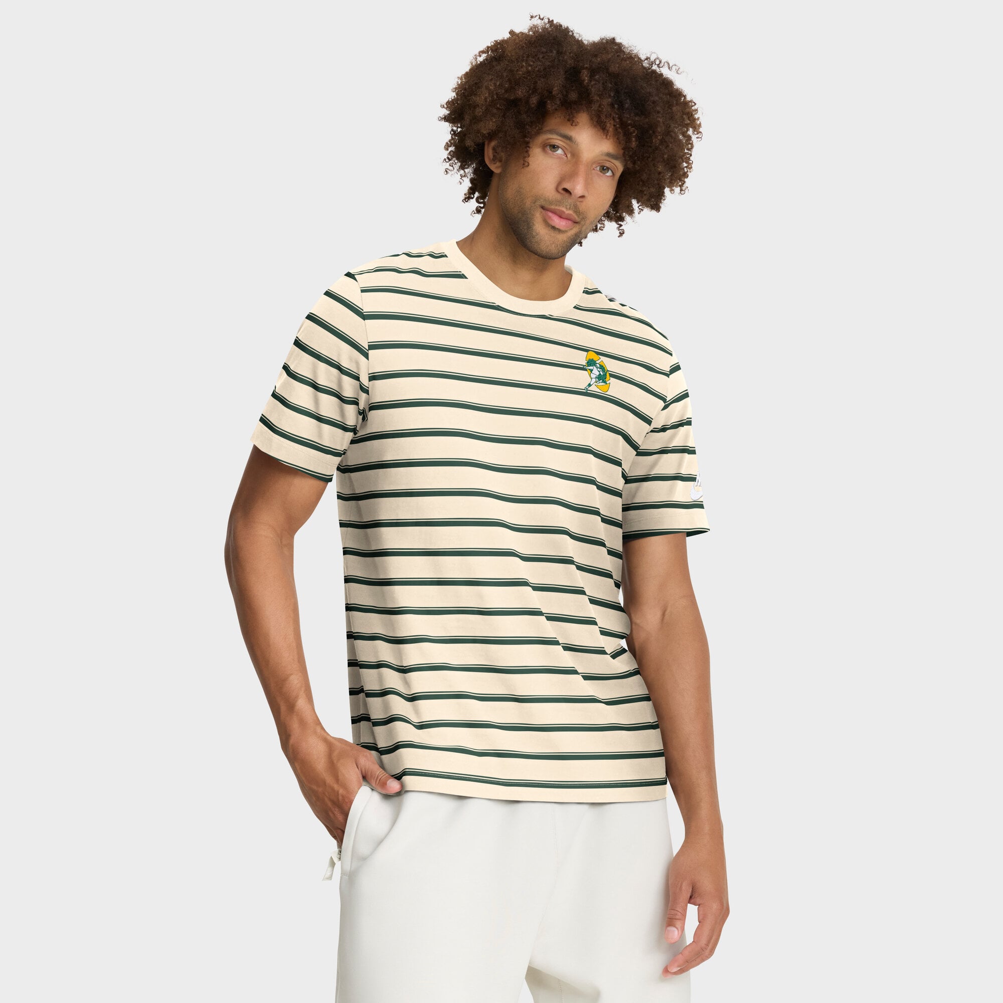 Green Bay Packers Nike Rewind SS Club Striped T-Shirt