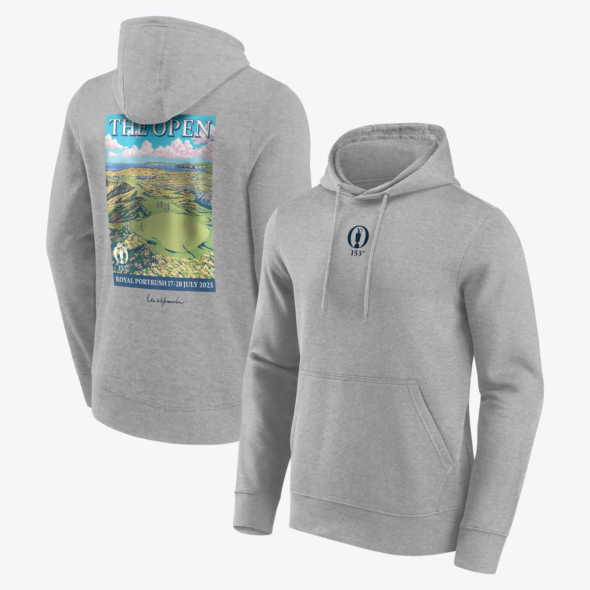 Felpa con cappuccio grafica The Open 153rd Royal Portrush Lee Wybranski's Calamity Corner