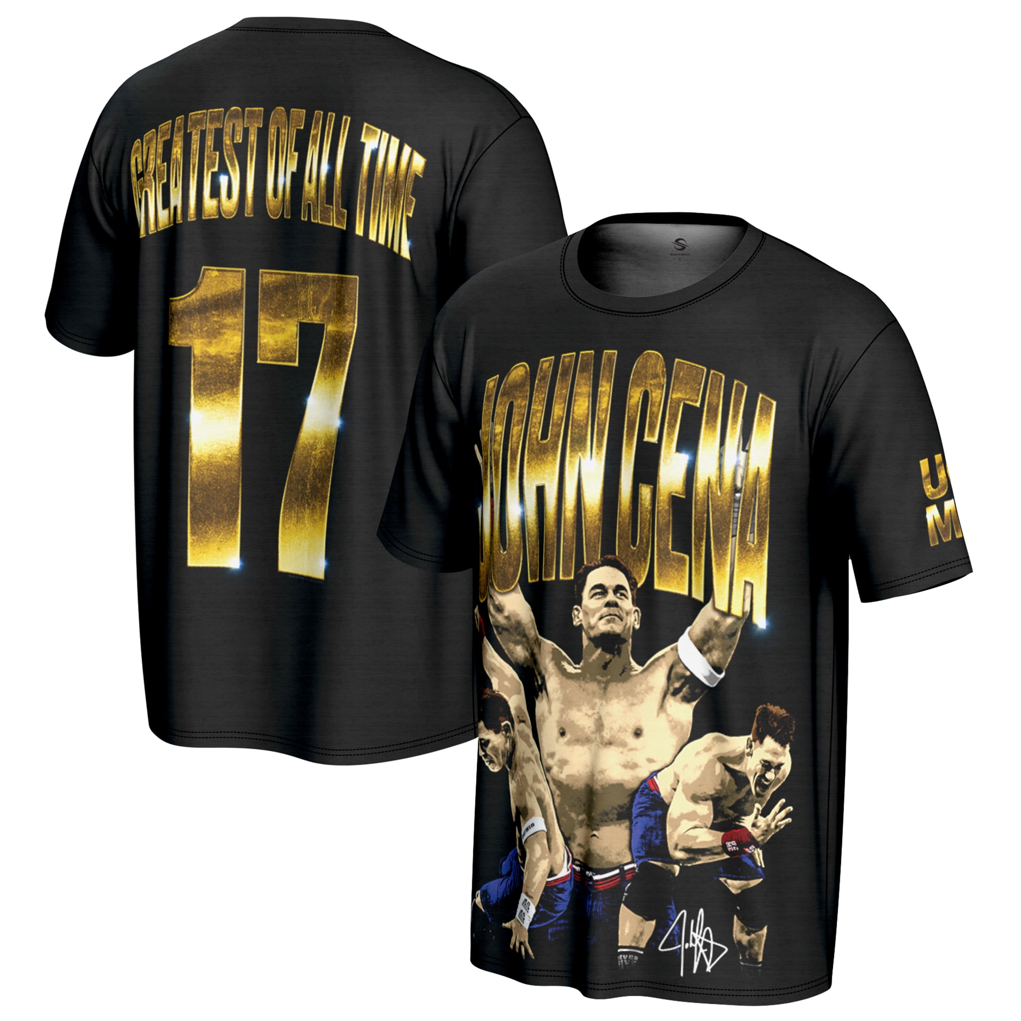 Men's ProSphere Black John Cena GOAT T-Shirt