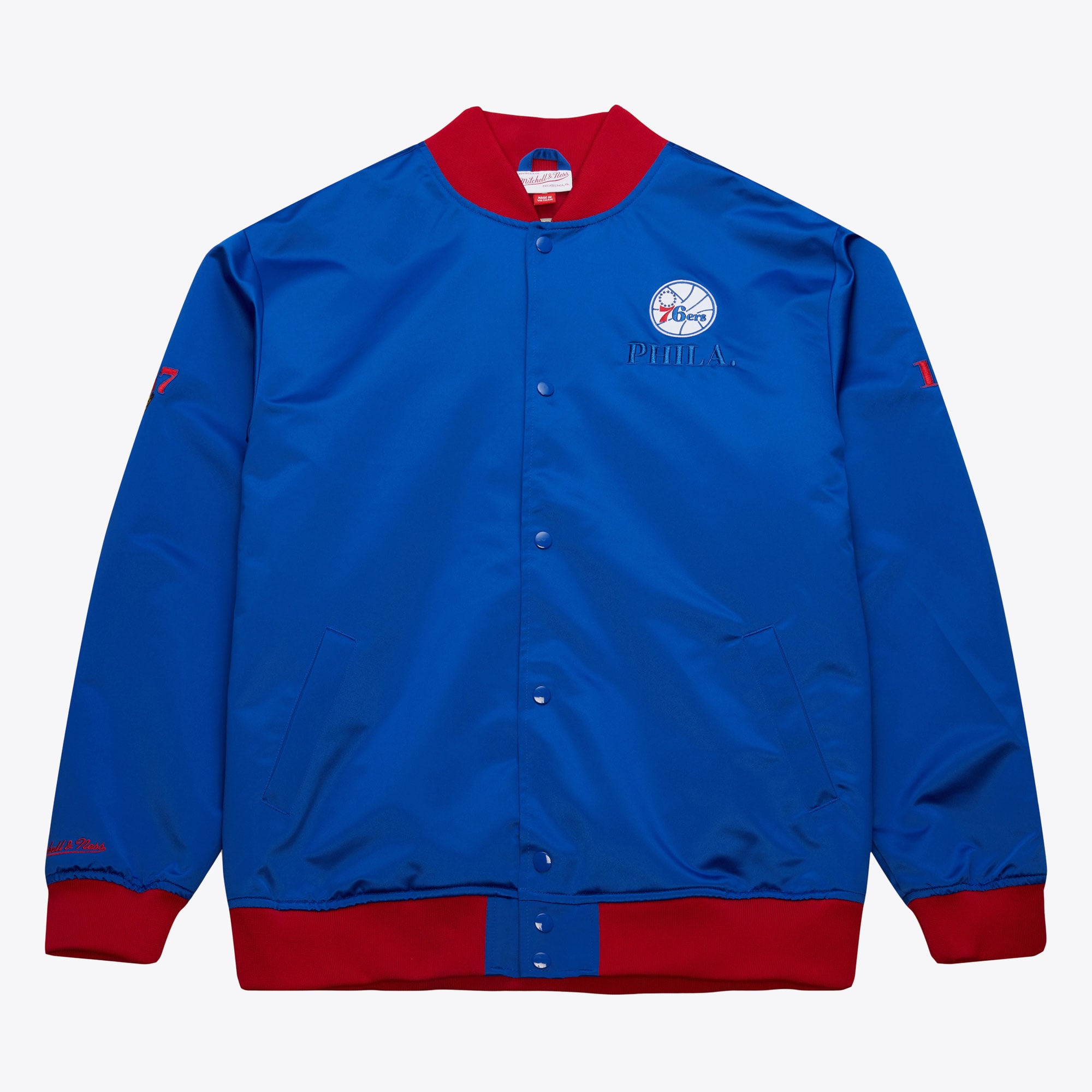 Philadelphia 76ers Mitchell & Ness Team OG 3.0 Leichte Satinjacke