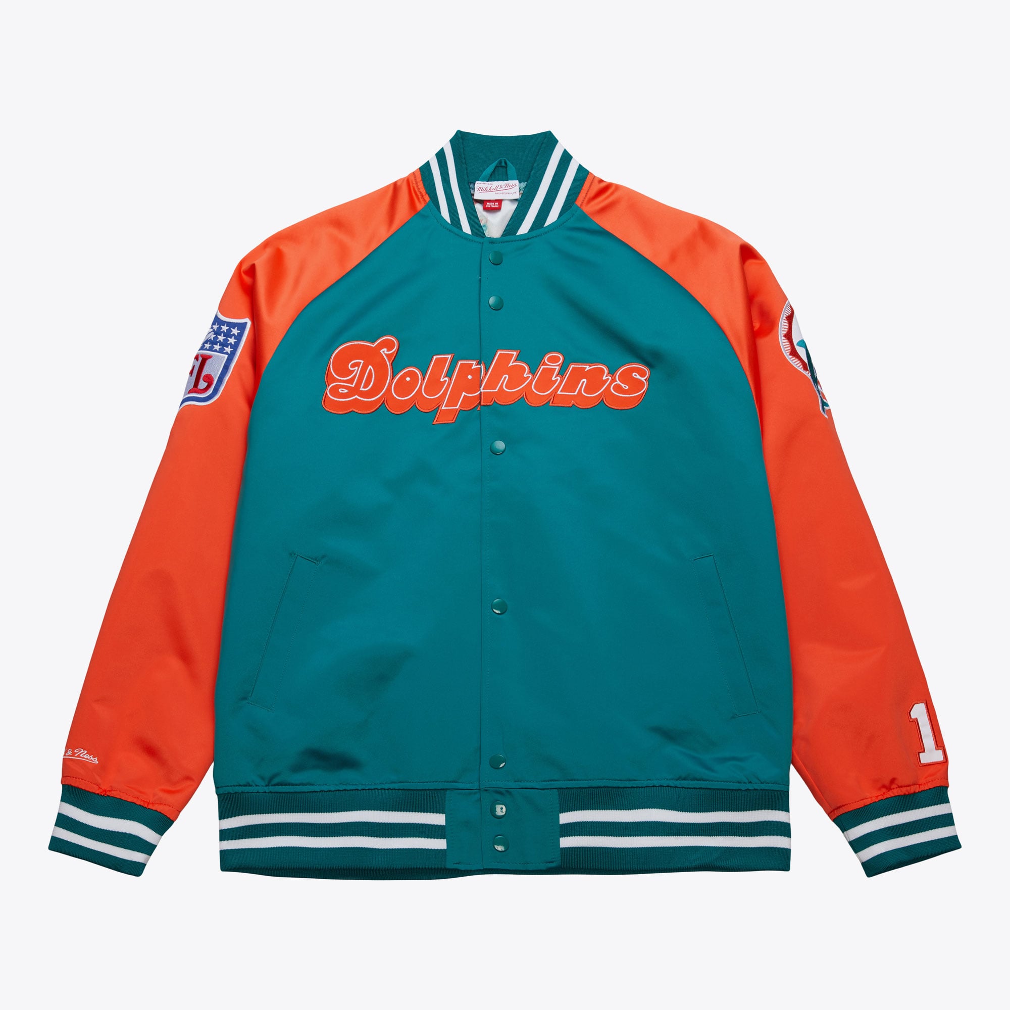 Miami Dolphins Mitchell & Ness Leichte Satinjacke (Vintage-Logo, Dan Marino)