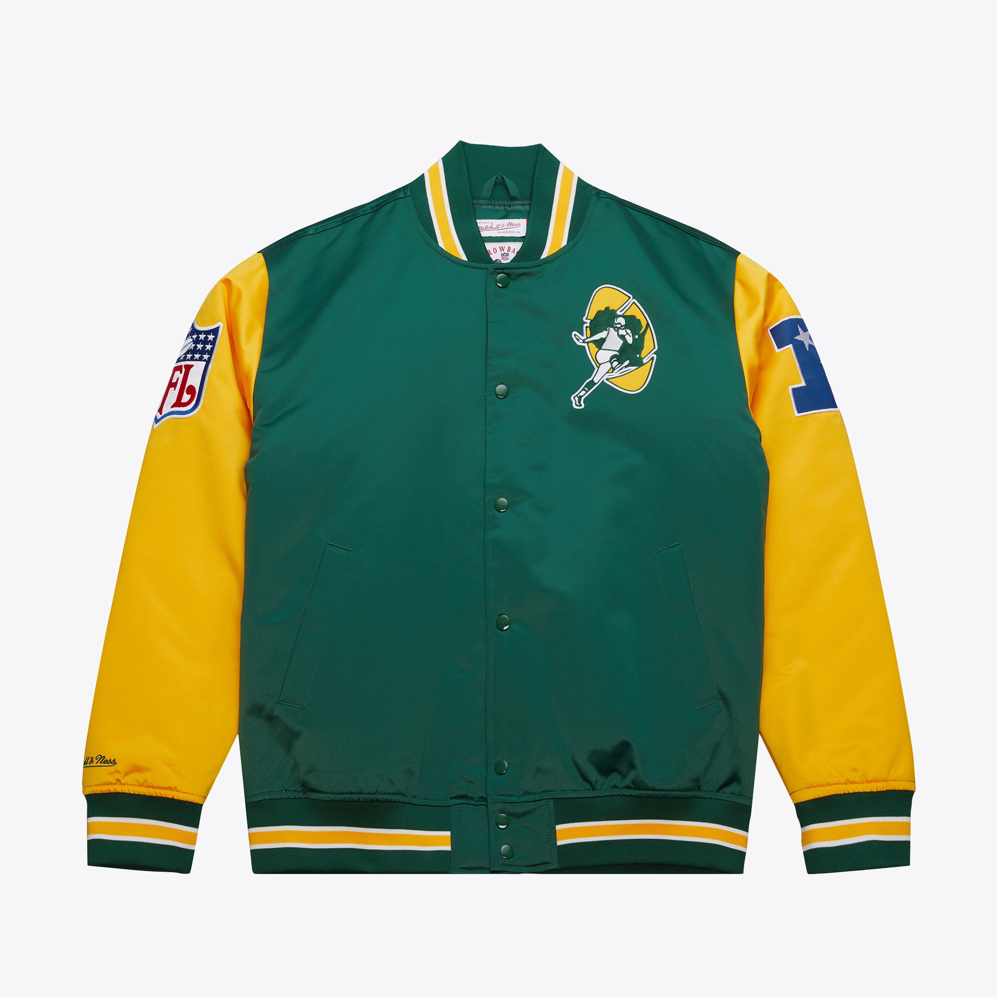 Green Bay Packers Mitchell & Ness Primetime Heavyweight Satin Jacket
